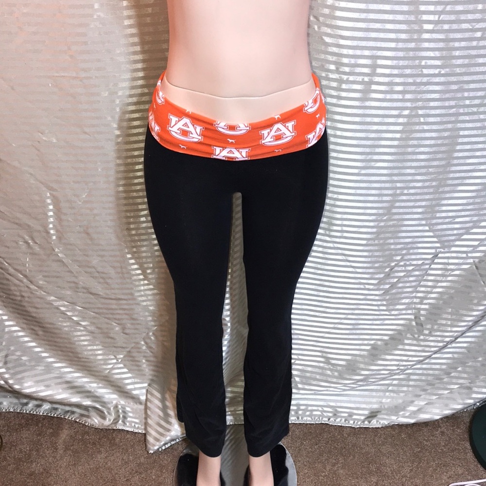VS Pink Auburn University Fold Over Yoga Pants - Picture 2 of 8